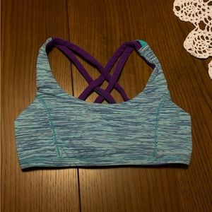 Ivivva Reversible Blue White Purple Sports bra